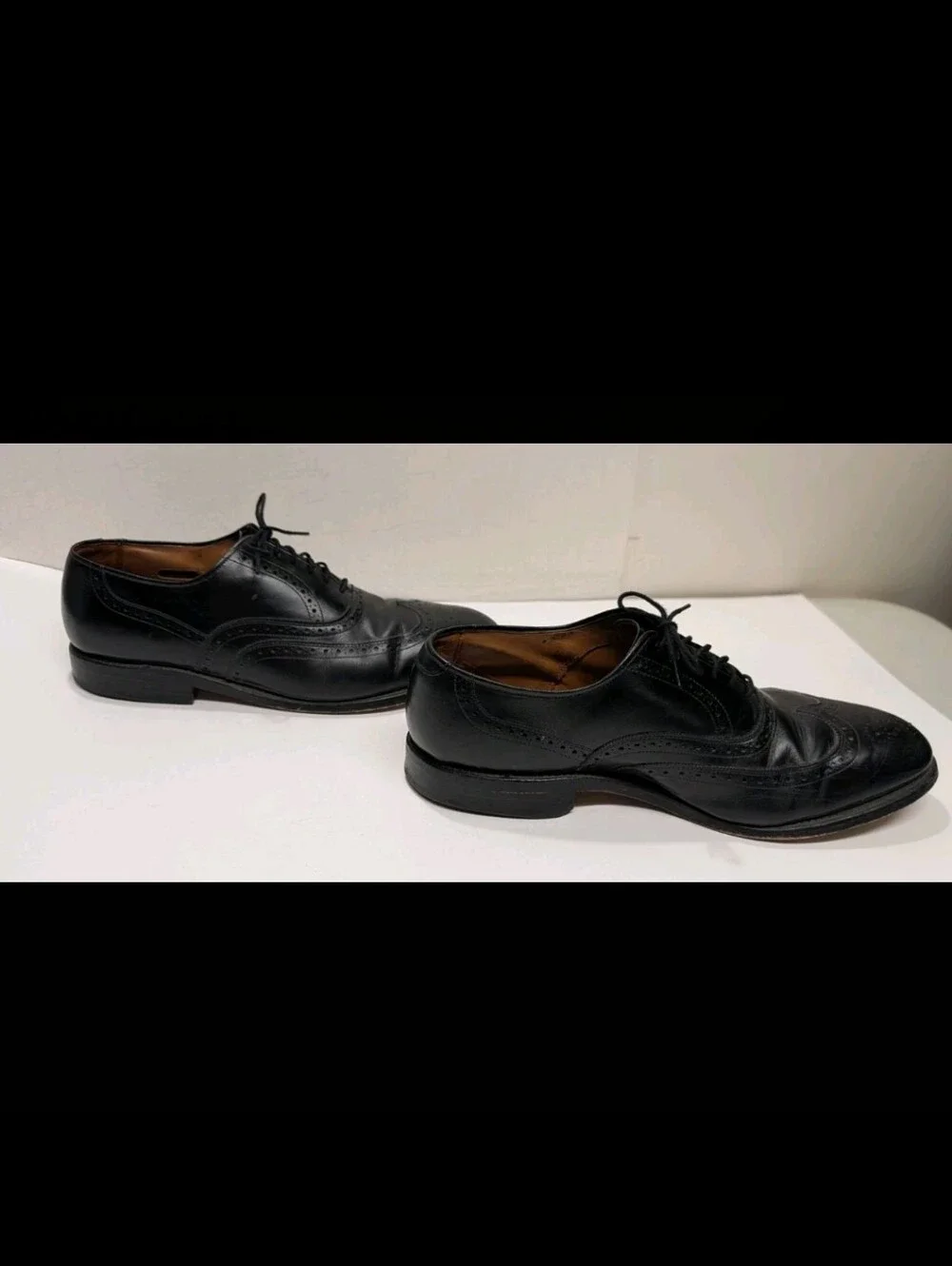 Allen Edmonds Chester Black Wingtip Oxfords 10 E Old Money Preppy